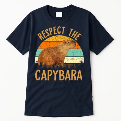 Respect The Capybara Animal Funny Capybara Lover Tall T-Shirt