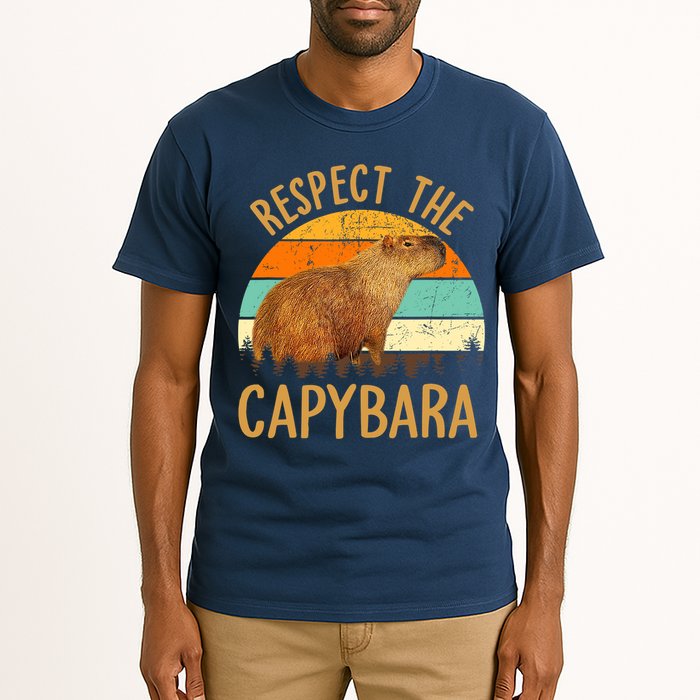 Respect The Capybara Animal Funny Capybara Lover Tall T-Shirt