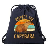 Respect The Capybara Animal Funny Capybara Lover Drawstring Bag