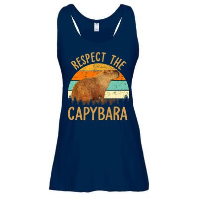 Respect The Capybara Animal Funny Capybara Lover Ladies Essential Flowy Tank