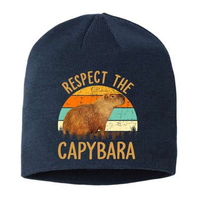 Respect The Capybara Animal Funny Capybara Lover Sustainable Beanie