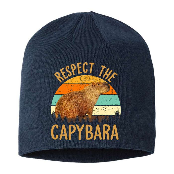Respect The Capybara Animal Funny Capybara Lover Sustainable Beanie