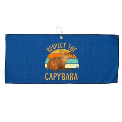 Respect The Capybara Animal Funny Capybara Lover Large Microfiber Waffle Golf Towel