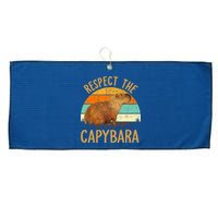 Respect The Capybara Animal Funny Capybara Lover Large Microfiber Waffle Golf Towel