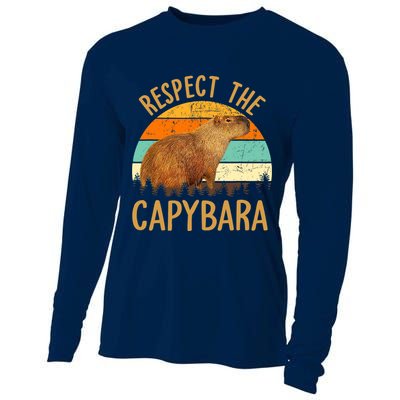 Respect The Capybara Animal Funny Capybara Lover Cooling Performance Long Sleeve Crew