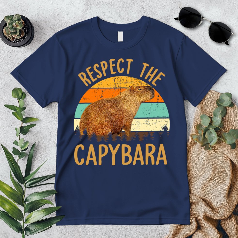 Respect The Capybara Animal Funny Capybara Lover Premium T-Shirt