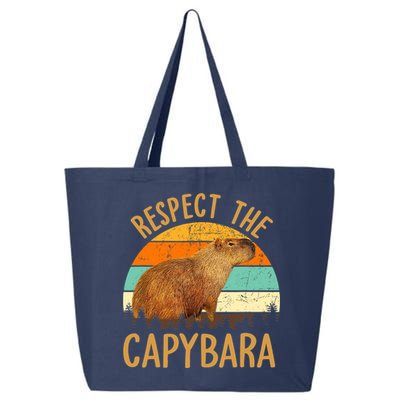 Respect The Capybara Animal Funny Capybara Lover 25L Jumbo Tote