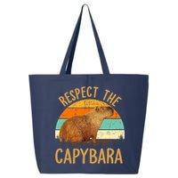 Respect The Capybara Animal Funny Capybara Lover 25L Jumbo Tote