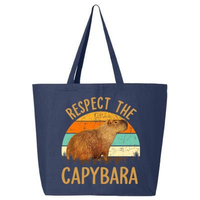 Respect The Capybara Animal Funny Capybara Lover 25L Jumbo Tote