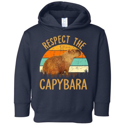 Respect The Capybara Animal Funny Capybara Lover Toddler Hoodie
