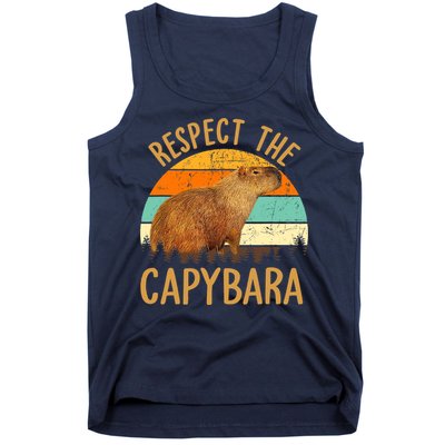 Respect The Capybara Animal Funny Capybara Lover Tank Top