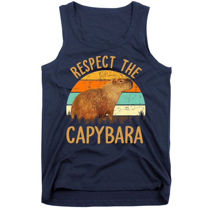 Respect The Capybara Animal Funny Capybara Lover Tank Top