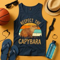 Respect The Capybara Animal Funny Capybara Lover Tank Top