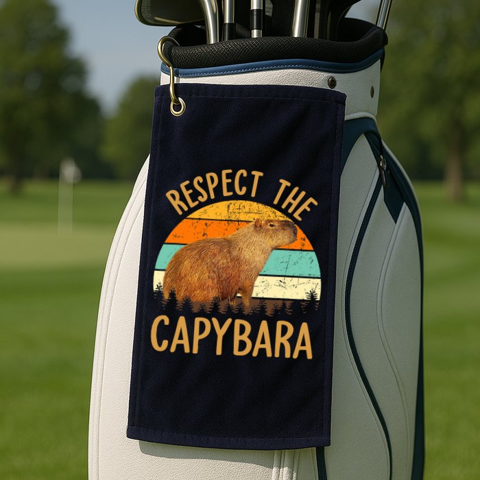 Respect The Capybara Animal Funny Capybara Lover Golf Towel