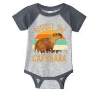 Respect The Capybara Animal Funny Capybara Lover Infant Baby Jersey Bodysuit