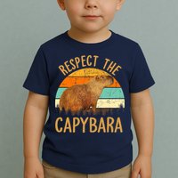 Respect The Capybara Animal Funny Capybara Lover Toddler T-Shirt