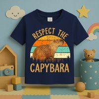 Respect The Capybara Animal Funny Capybara Lover Toddler T-Shirt