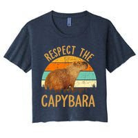 Respect The Capybara Animal Funny Capybara Lover Crop Top