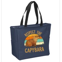 Respect The Capybara Animal Funny Capybara Lover Zip Tote Bag