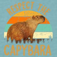 Respect The Capybara Animal Funny Capybara Lover Sueded Cloud Jersey T-Shirt