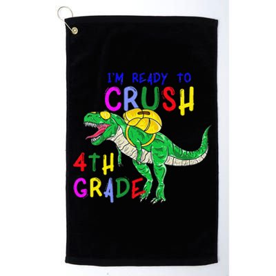 Ready to Crush 4th Grade Dinosaur Back to School Platinum Collection Golf Towel