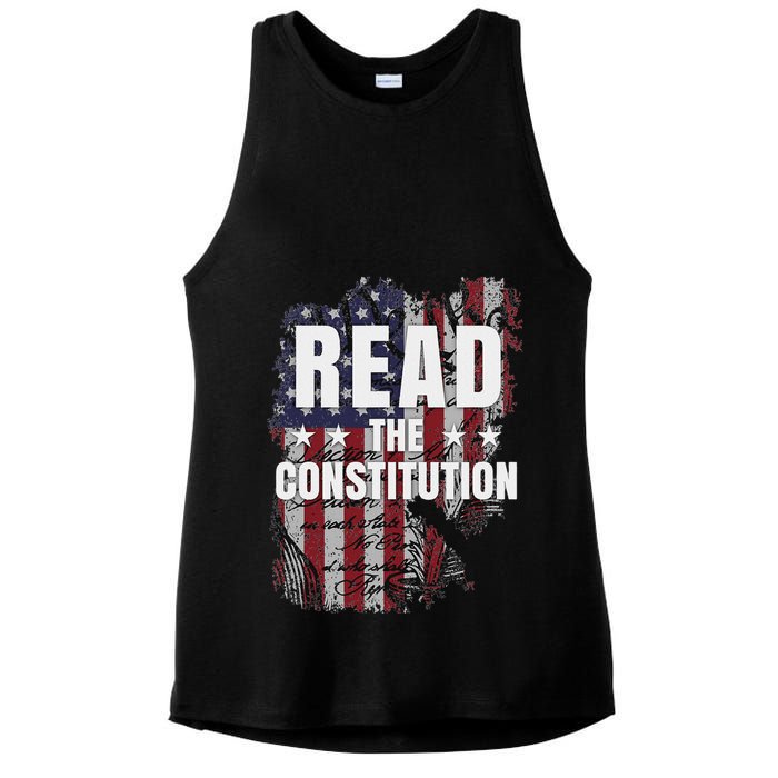 Read The Constitution ItS Bill Of Rights & Amendments Ladies PosiCharge Tri-Blend Wicking Tank