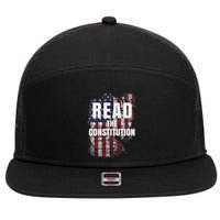 Read The Constitution ItS Bill Of Rights & Amendments 7 Panel Mesh Trucker Snapback Hat