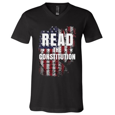 Read The Constitution ItS Bill Of Rights & Amendments V-Neck T-Shirt
