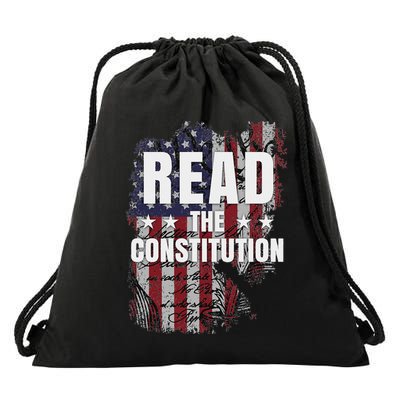 Read The Constitution ItS Bill Of Rights & Amendments Drawstring Bag