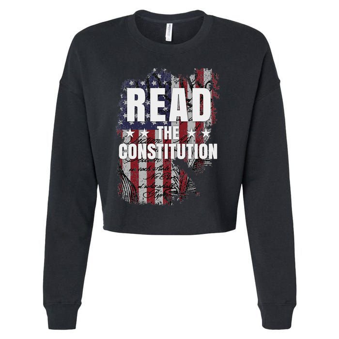 Read The Constitution ItS Bill Of Rights & Amendments Cropped Pullover Crew