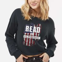 Read The Constitution ItS Bill Of Rights & Amendments Cropped Pullover Crew