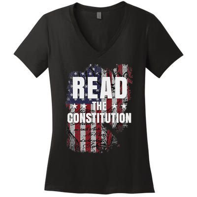 Read The Constitution ItS Bill Of Rights & Amendments Women's V-Neck T-Shirt