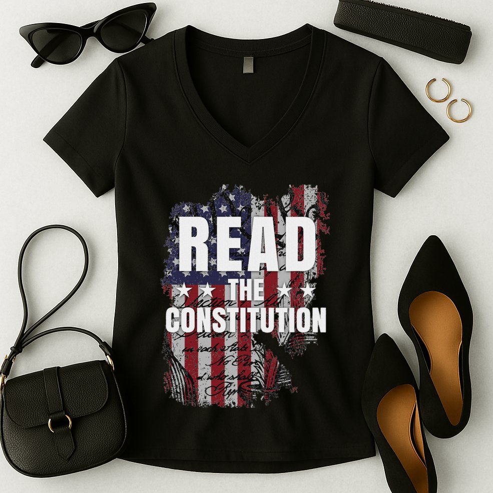 Read The Constitution ItS Bill Of Rights & Amendments Women's V-Neck T-Shirt