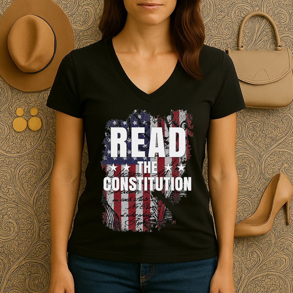 Read The Constitution ItS Bill Of Rights & Amendments Women's V-Neck T-Shirt