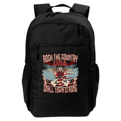 Rock The Country Music Small Town Strong America Flag Eagle Backpack