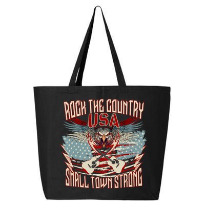 Rock The Country Music Small Town Strong America Flag Eagle 25L Jumbo Tote