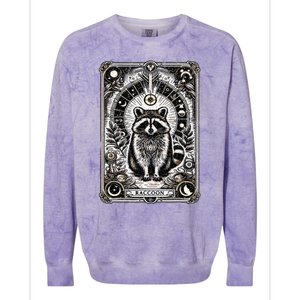 Raccoon Tarot Card Racoon Mystic Occult Raccoon Colorblast Crewneck Sweatshirt