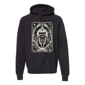 Raccoon Tarot Card Racoon Mystic Occult Raccoon Premium Hoodie