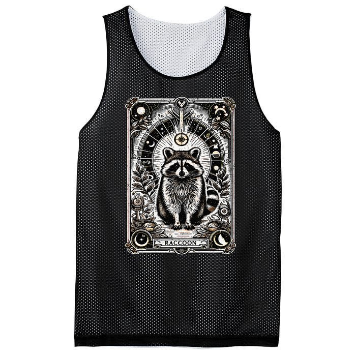 Raccoon Tarot Card Racoon Mystic Occult Raccoon Mesh Reversible Basketball Jersey Tank