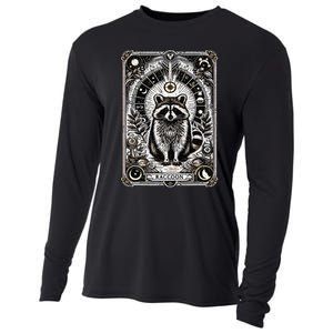 Raccoon Tarot Card Racoon Mystic Occult Raccoon Cooling Performance Long Sleeve Crew