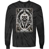 Raccoon Tarot Card Racoon Mystic Occult Raccoon Tie-Dye Long Sleeve Shirt