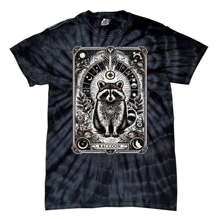 Raccoon Tarot Card Racoon Mystic Occult Raccoon Tie-Dye T-Shirt