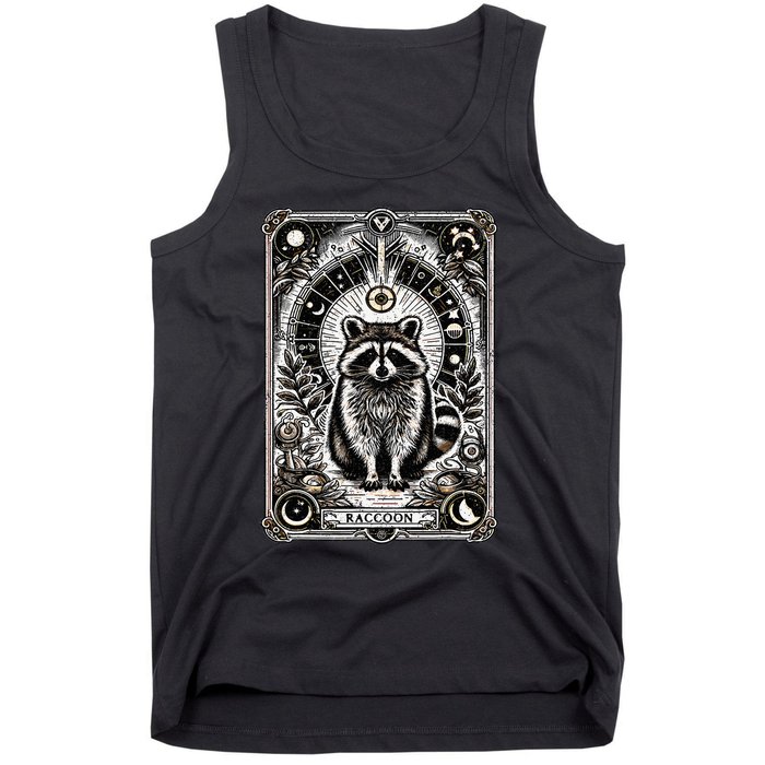 Raccoon Tarot Card Racoon Mystic Occult Raccoon Tank Top