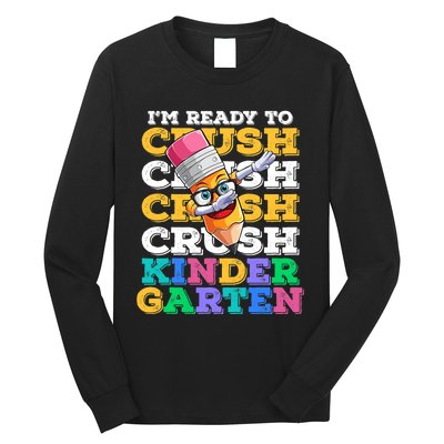 Ready To Crush Kindergarten First Day Of School Boy Kids Long Sleeve Shirt