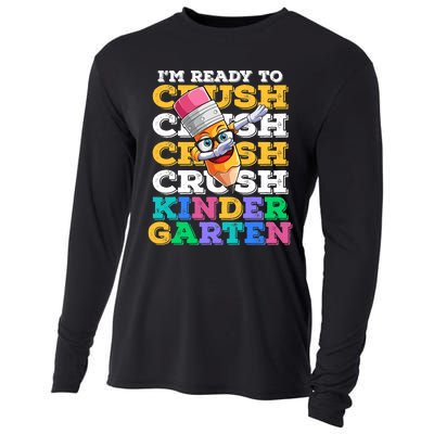 Ready To Crush Kindergarten First Day Of School Boy Kids Cooling Performance Long Sleeve Crew