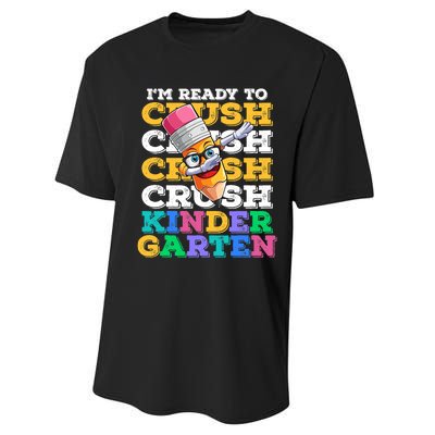 Ready To Crush Kindergarten First Day Of School Boy Kids Performance Sprint T-Shirt