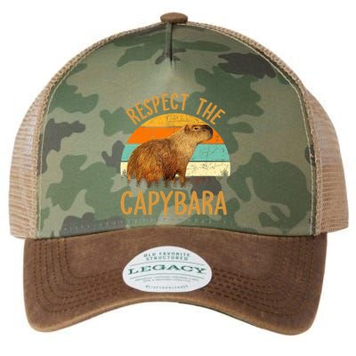 Respect The Capybara Animal Funny Capybara Lover Legacy Tie Dye Trucker Hat