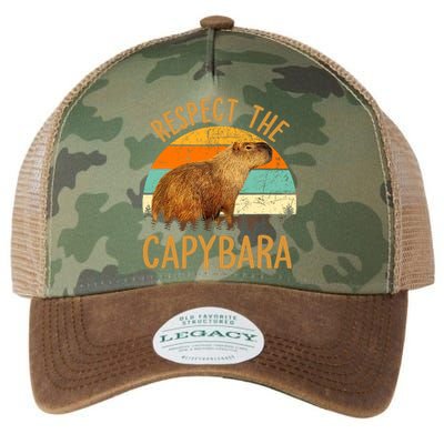 Respect The Capybara Animal Funny Capybara Lover Legacy Tie Dye Trucker Hat