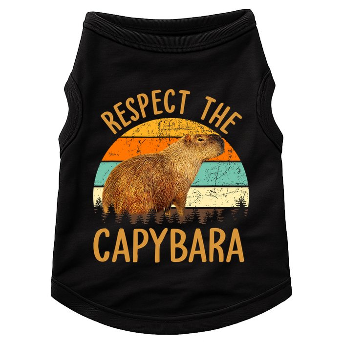Respect The Capybara Animal Funny Capybara Lover Doggie Tank