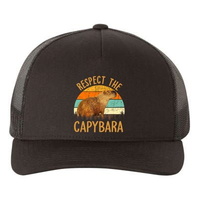 Respect The Capybara Animal Funny Capybara Lover Yupoong Adult 5-Panel Trucker Hat